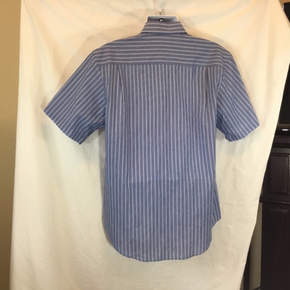 Van Heusen Blue Tan Striped Mens Sz M 15 15 1/2 33 - Picture 4 of 5